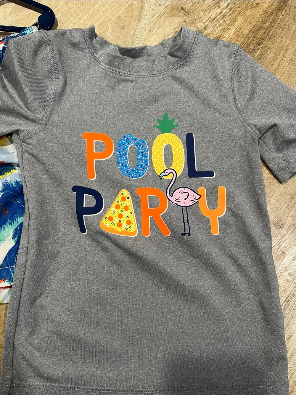 'Pool Party' Rash Guard & Tropical Swim Trunks Set